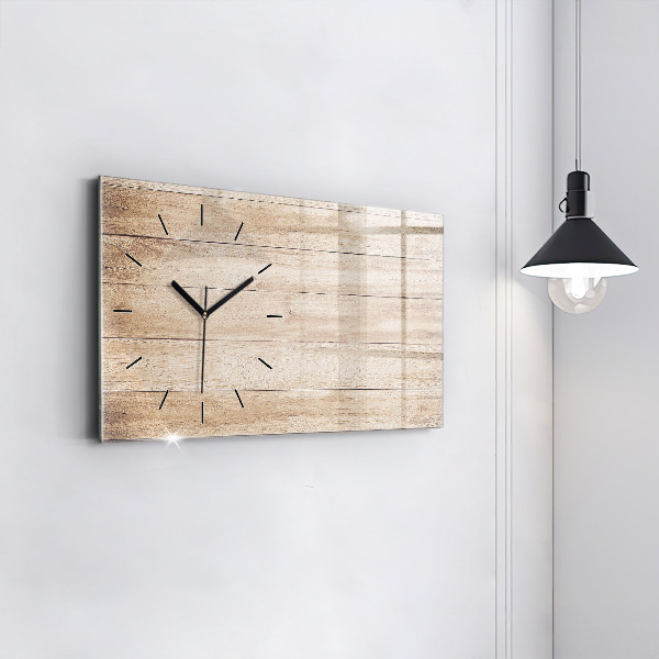 Reloj de cristal horizontal Textura de madera