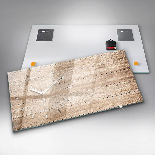 Reloj de cristal horizontal Textura de madera
