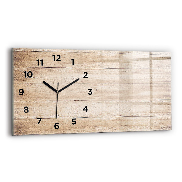 Reloj de cristal horizontal Textura de madera