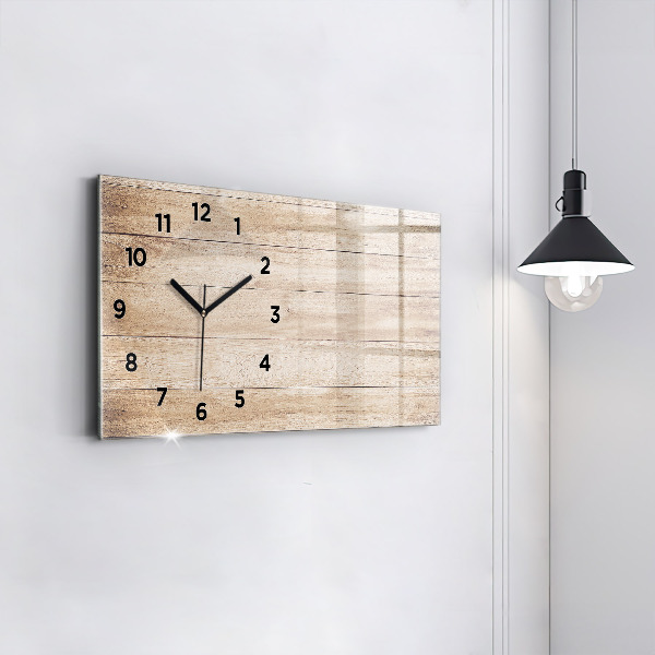 Reloj de cristal horizontal Textura de madera