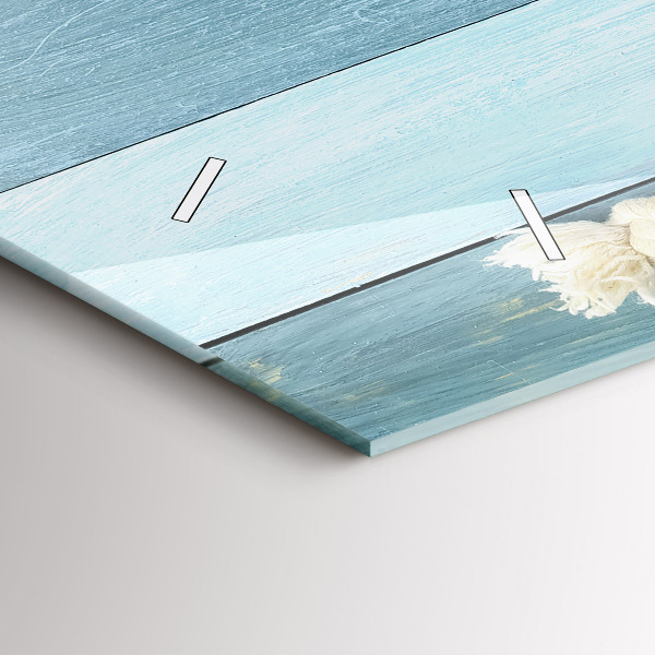 Reloj horizontal Tablas rayas y concha