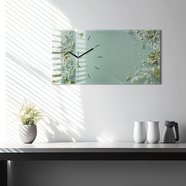 Reloj horizontal Flores delicadas