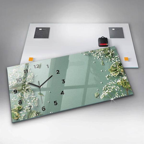 Reloj horizontal Flores delicadas