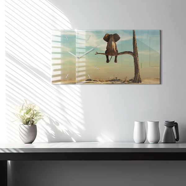 Reloj horizontal Elefante en un árbol