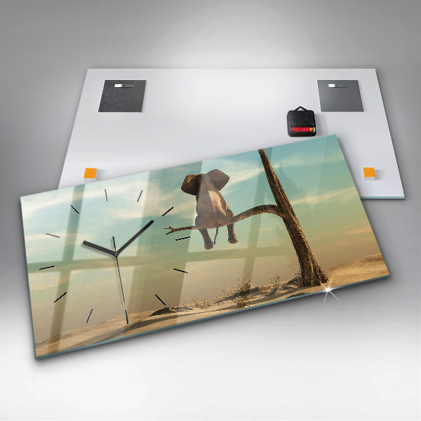 Reloj horizontal Elefante en un árbol