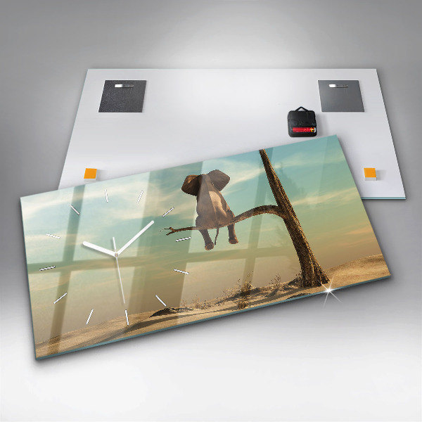 Reloj horizontal Elefante en un árbol