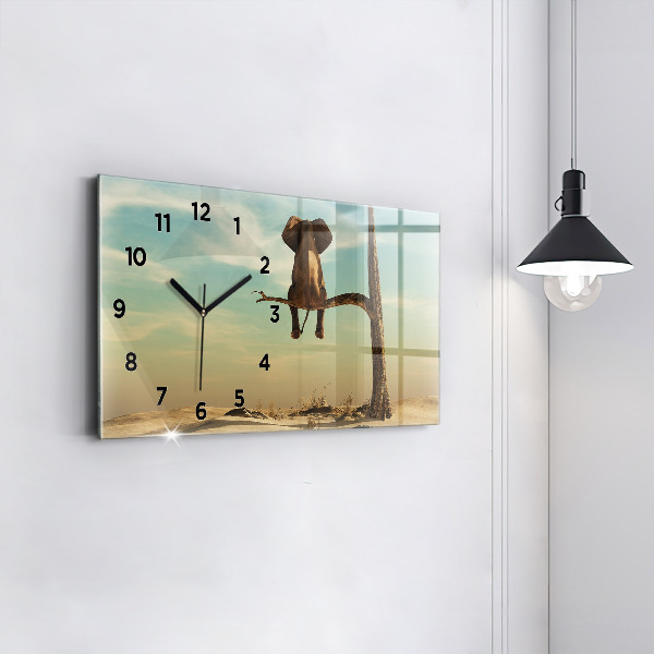 Reloj horizontal Elefante en un árbol