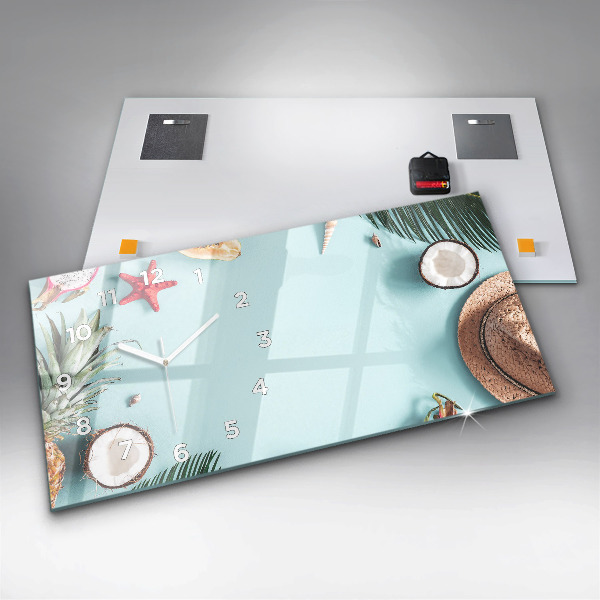 Reloj de cristal horizontal Composición de verano