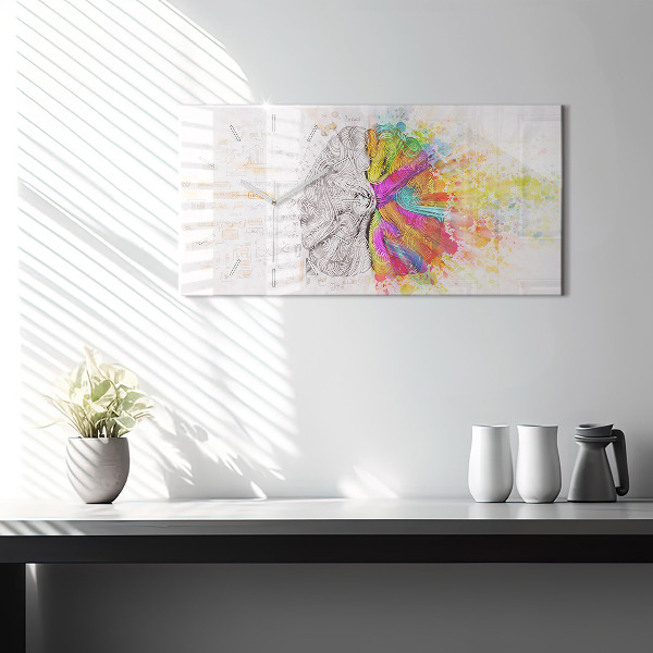 Reloj de cristal horizontal Cerebro abstracto