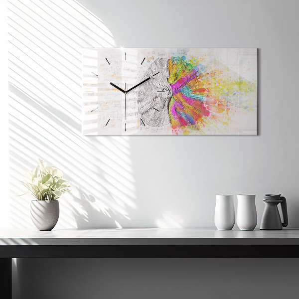 Reloj de cristal horizontal Cerebro abstracto