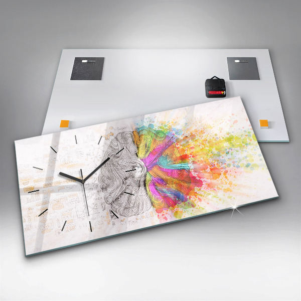 Reloj de cristal horizontal Cerebro abstracto