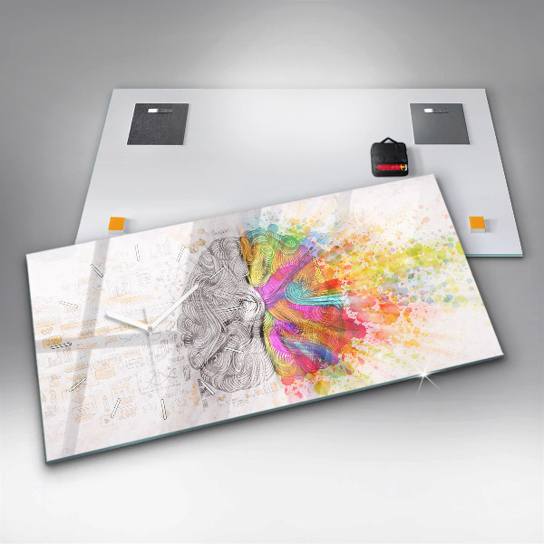 Reloj de cristal horizontal Cerebro abstracto