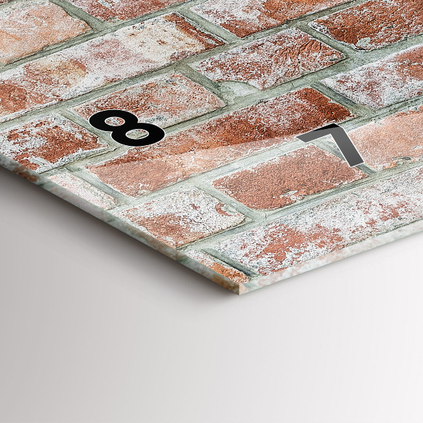 Reloj de cristal horizontal Pared de ladrillos