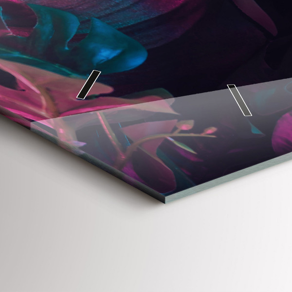 Reloj de cristal horizontal Flores exóticas