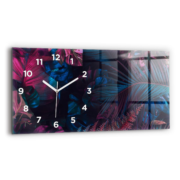 Reloj de cristal horizontal Flores exóticas