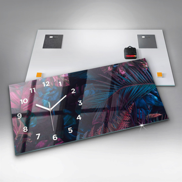 Reloj de cristal horizontal Flores exóticas