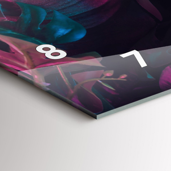 Reloj de cristal horizontal Flores exóticas