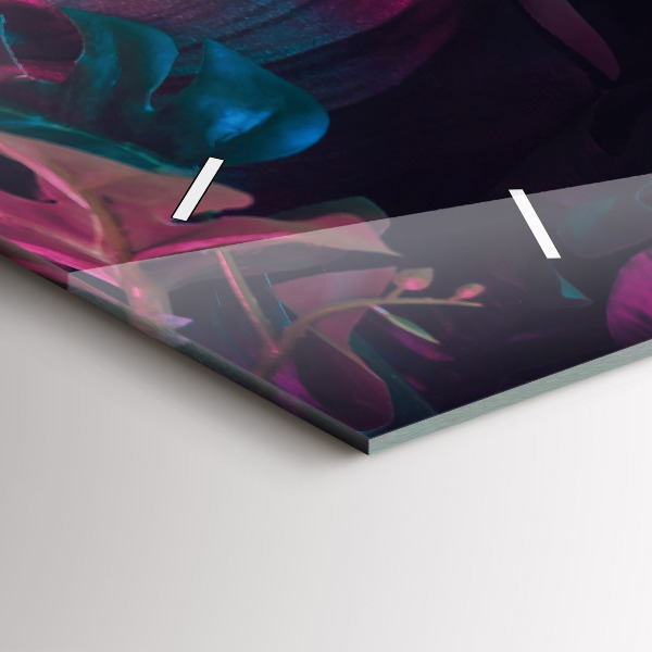 Reloj de cristal horizontal Flores exóticas