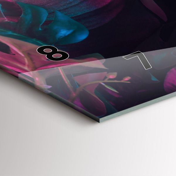 Reloj de cristal horizontal Flores exóticas