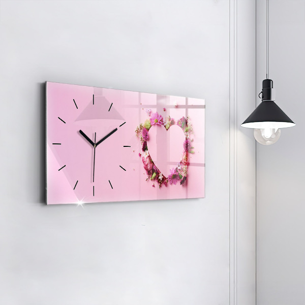 Reloj horizontal Corazón de flores