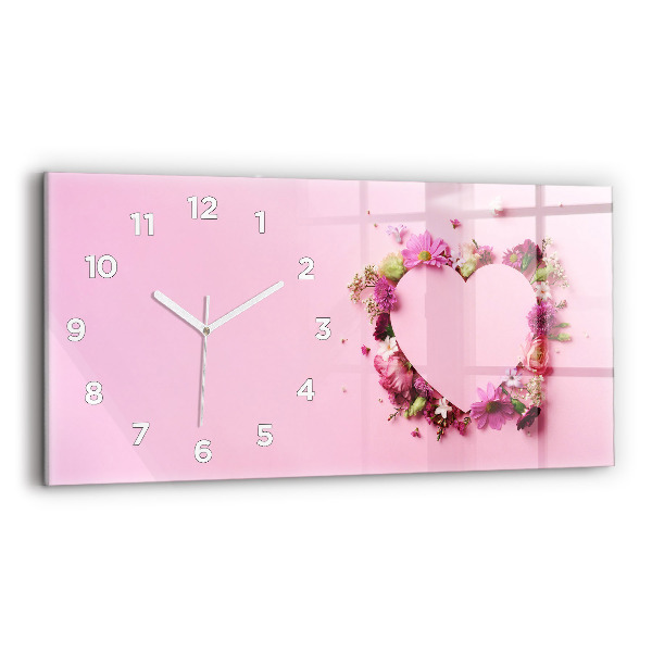 Reloj horizontal Corazón de flores