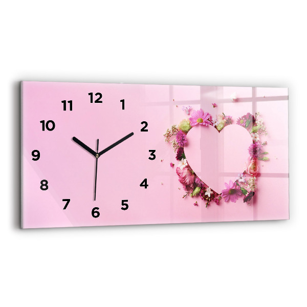 Reloj horizontal Corazón de flores