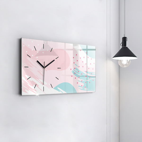 Reloj de cristal horizontal Abstracción pastel
