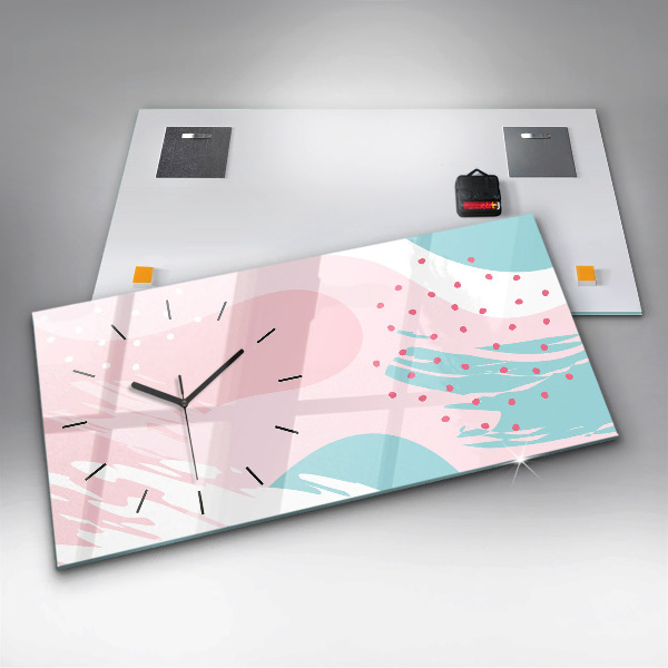 Reloj de cristal horizontal Abstracción pastel