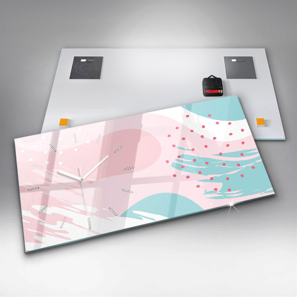 Reloj de cristal horizontal Abstracción pastel