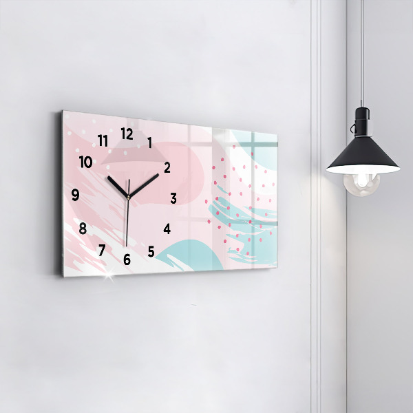 Reloj de cristal horizontal Abstracción pastel