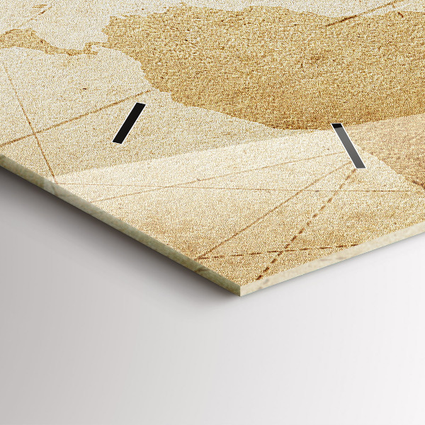 Reloj de cristal horizontal Mapamundi vintage