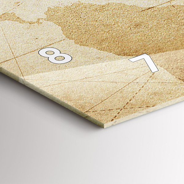 Reloj de cristal horizontal Mapamundi vintage