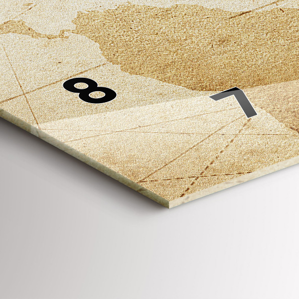 Reloj de cristal horizontal Mapamundi vintage