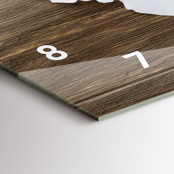 Reloj horizontal Mapa del mundo sobre tablas