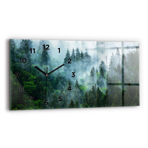 Reloj de cristal horizontal Bosque brumoso
