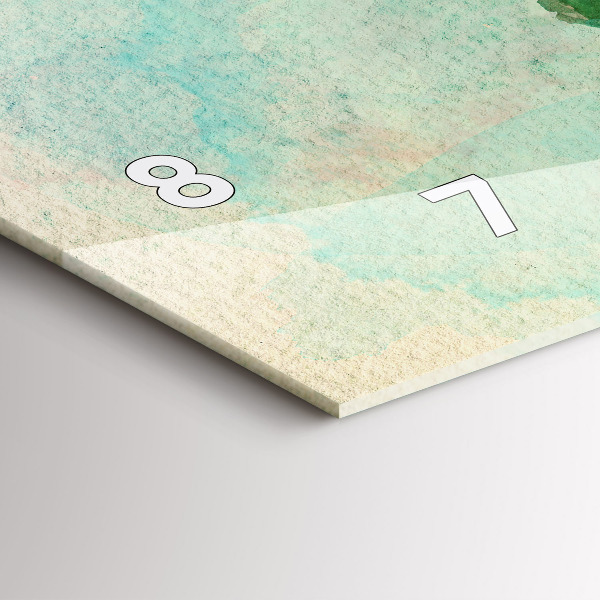 Reloj de cristal horizontal Mapa del mundo en acuarela