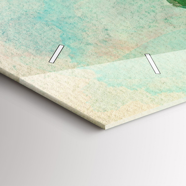 Reloj de cristal horizontal Mapa del mundo en acuarela