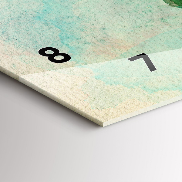 Reloj de cristal horizontal Mapa del mundo en acuarela