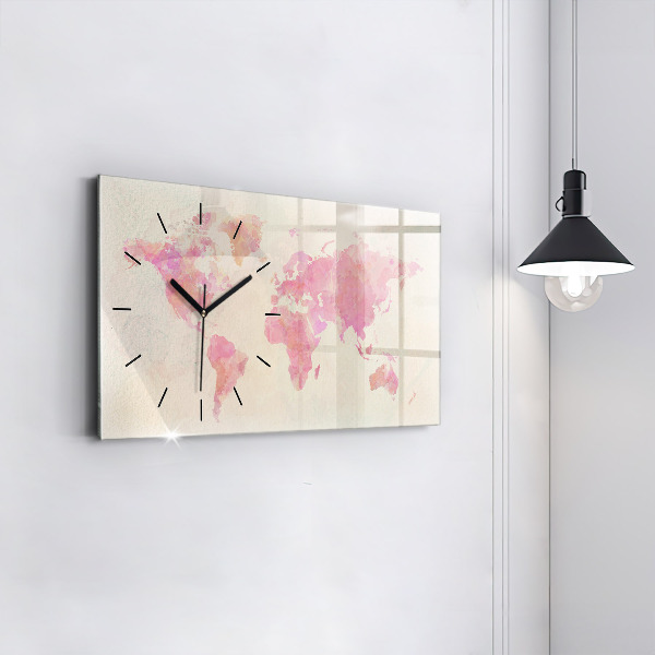 Reloj horizontal Mapamundi en acuarela