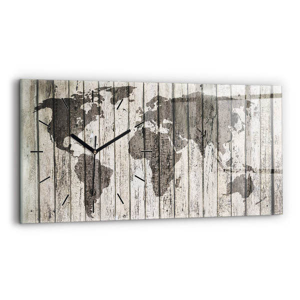 Reloj de cristal horizontal Mapa del mundo Tablones
