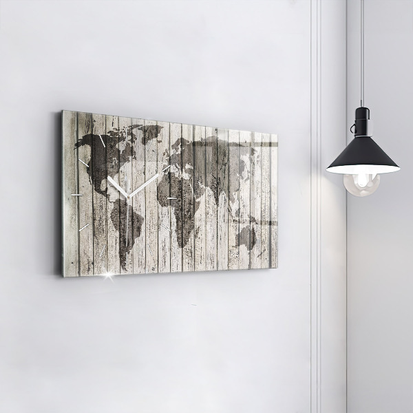 Reloj de cristal horizontal Mapa del mundo Tablones