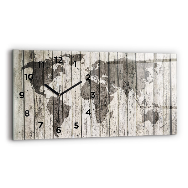 Reloj de cristal horizontal Mapa del mundo Tablones