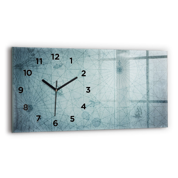 Reloj de cristal horizontal Mapa vintage