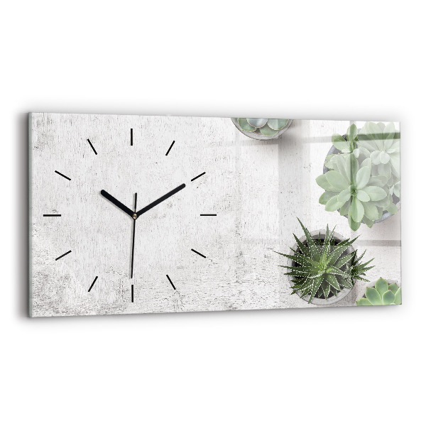 Reloj de cristal horizontal Plantas decorativas