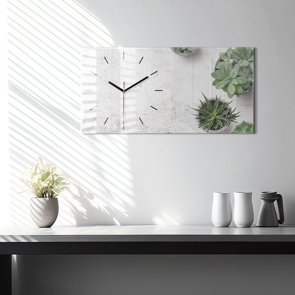 Reloj de cristal horizontal Plantas decorativas
