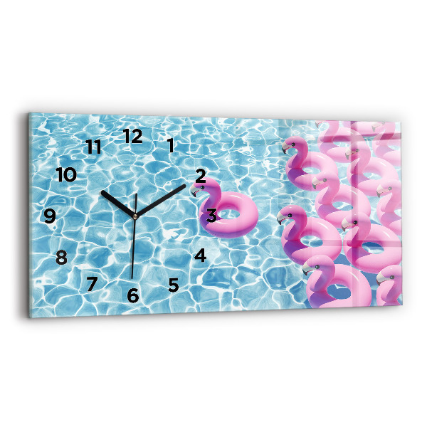 Reloj de cristal horizontal Flamencos hinchables