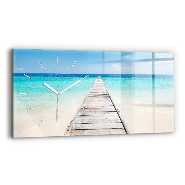 Reloj de cristal horizontal Isla tropical