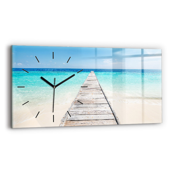 Reloj de cristal horizontal Isla tropical