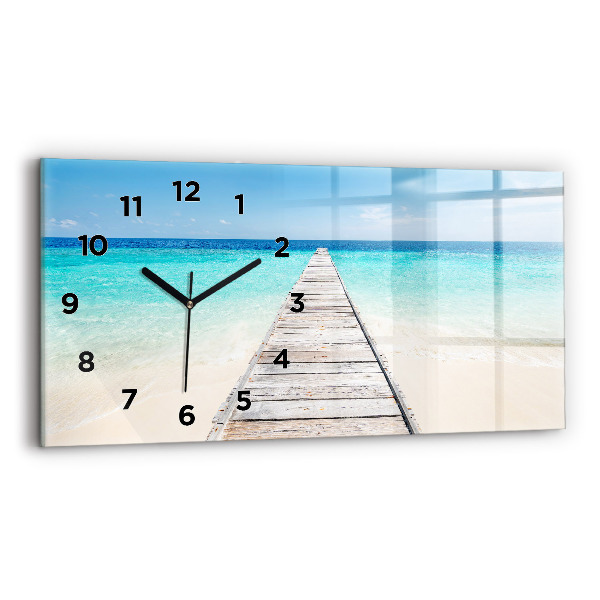 Reloj de cristal horizontal Isla tropical