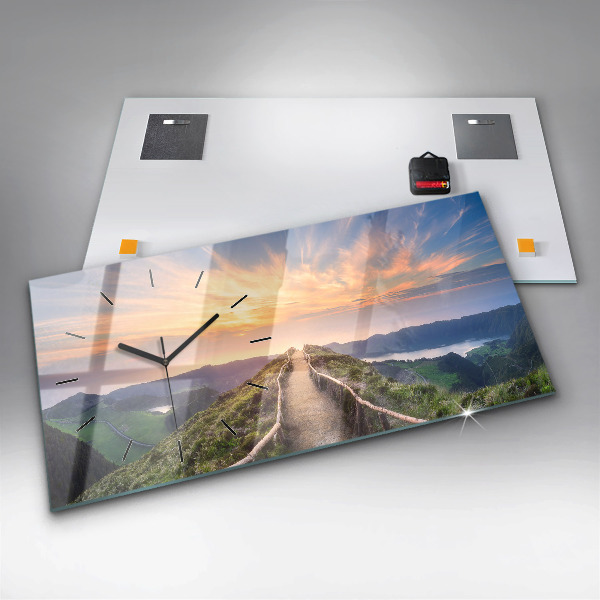 Reloj de cristal horizontal Paisaje de montaña